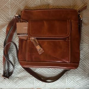 NWT Giani Bernini Florentine Glazed Leather Venice Crossbody Bag